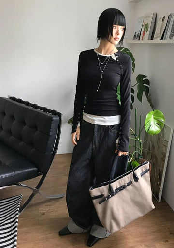 LINE-UP SNAP RIB LONGSLEEVE